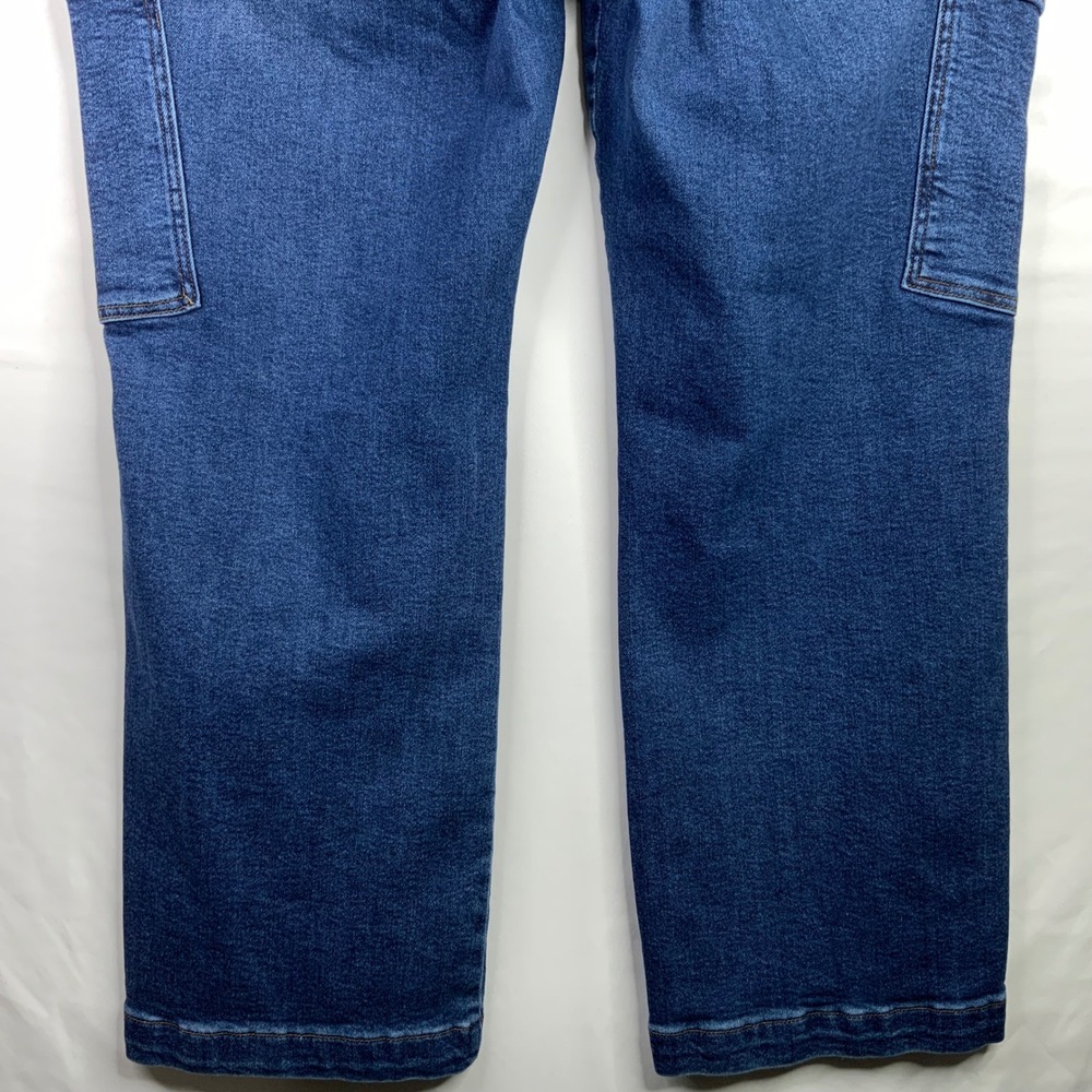 Judy Blue Womens High Rise Cargo Straight Leg Jeans Medium Wash Blue Utility - Picture 6 of 10